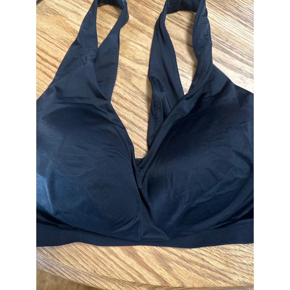 Warners Easy Does It Wire Free Bra Black XL RM1041A Crossover Plunge Bra